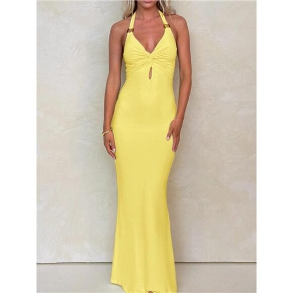 Cutout Twisted Halter Neck Maxi Dress - Picture 1 of 4